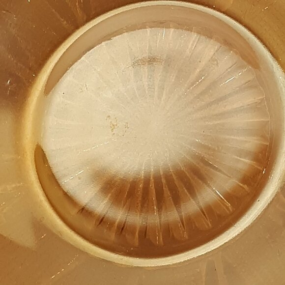 Jeanette Glass Iris & Herringbone Ruffled Edge Iridescent Depression Glass Bowl. - Picture 6 of 7